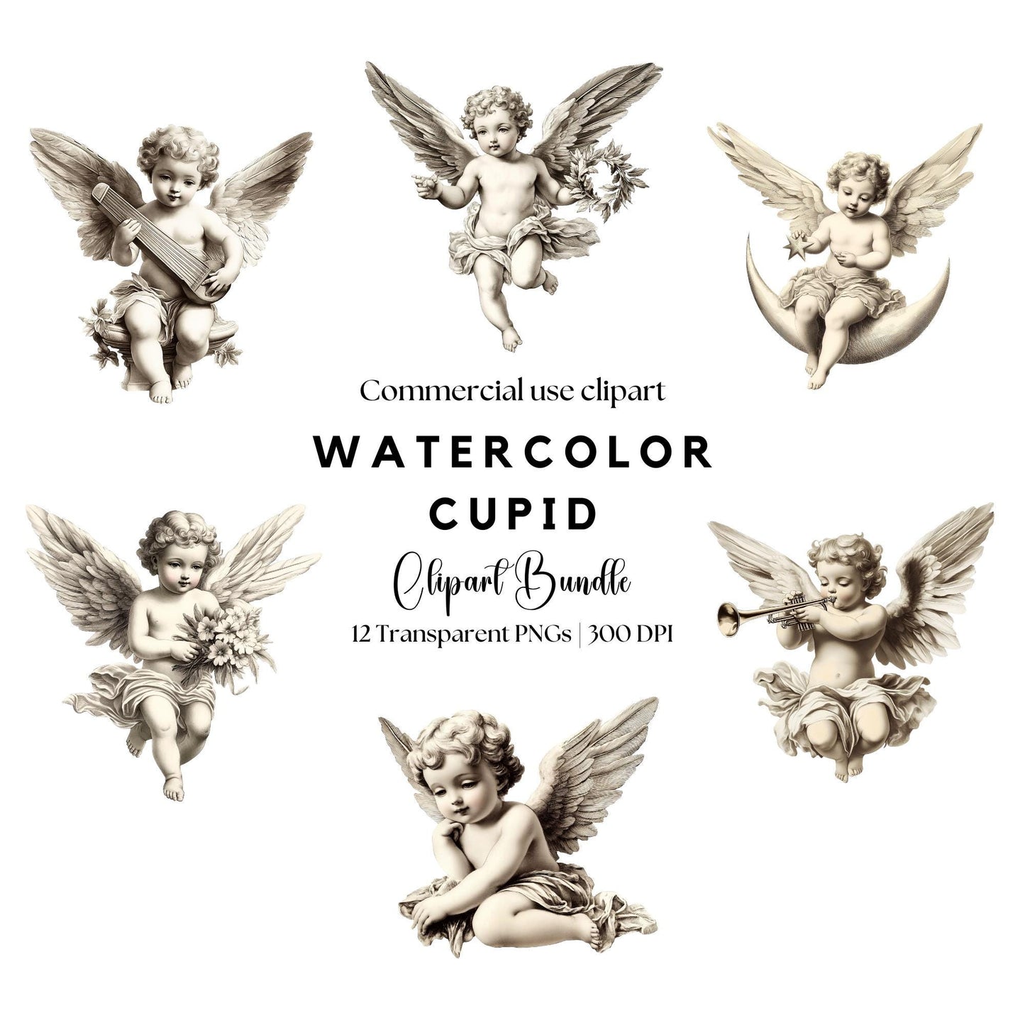Watercolor Cupid Clipart