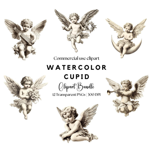 Watercolor Cupid Clipart