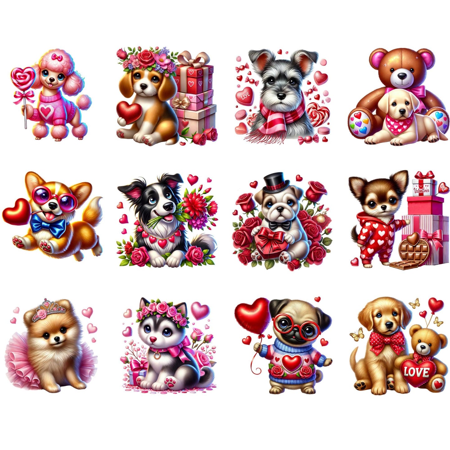 Clipart de perros de San Valentín