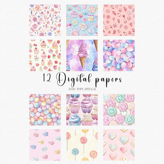 Candyland seamless digital papers