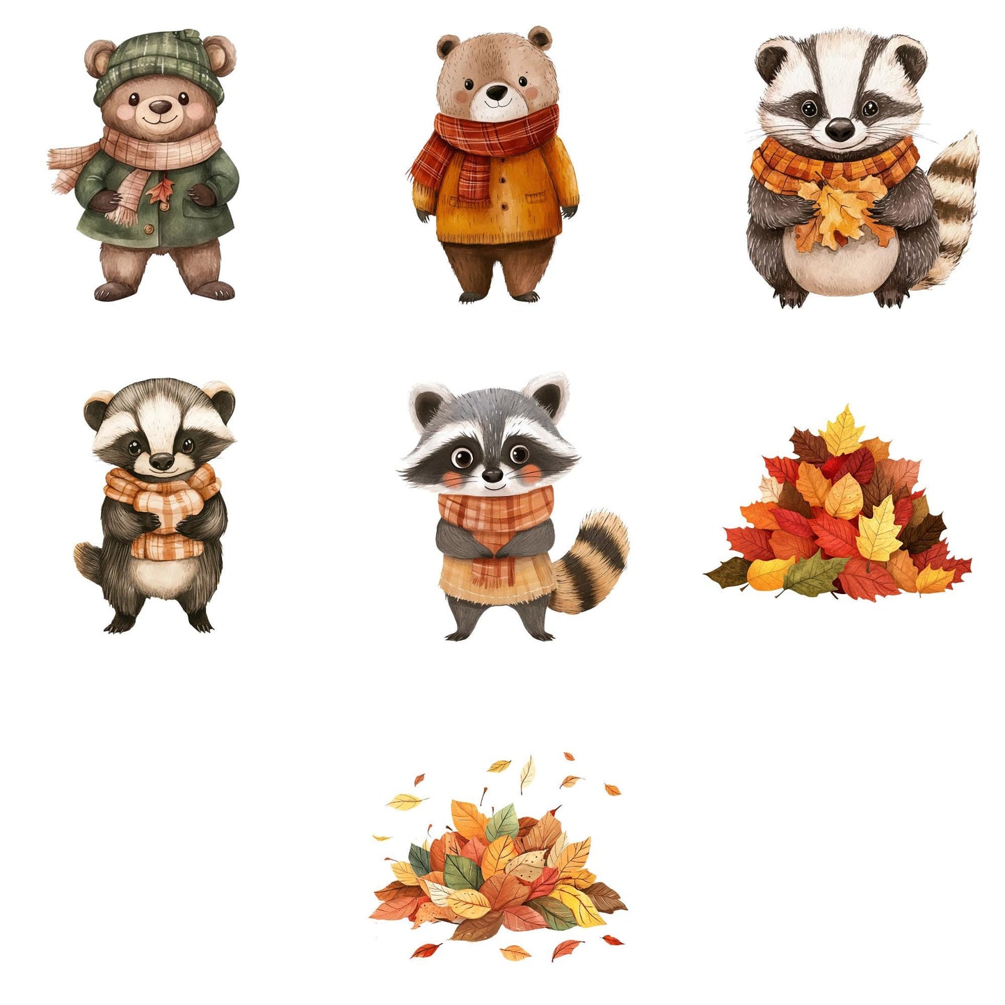 Fall Woodland Animals Clipart