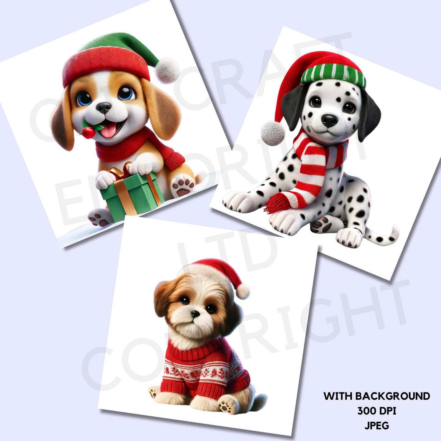 15 Quirky Christmas Dogs Clipart