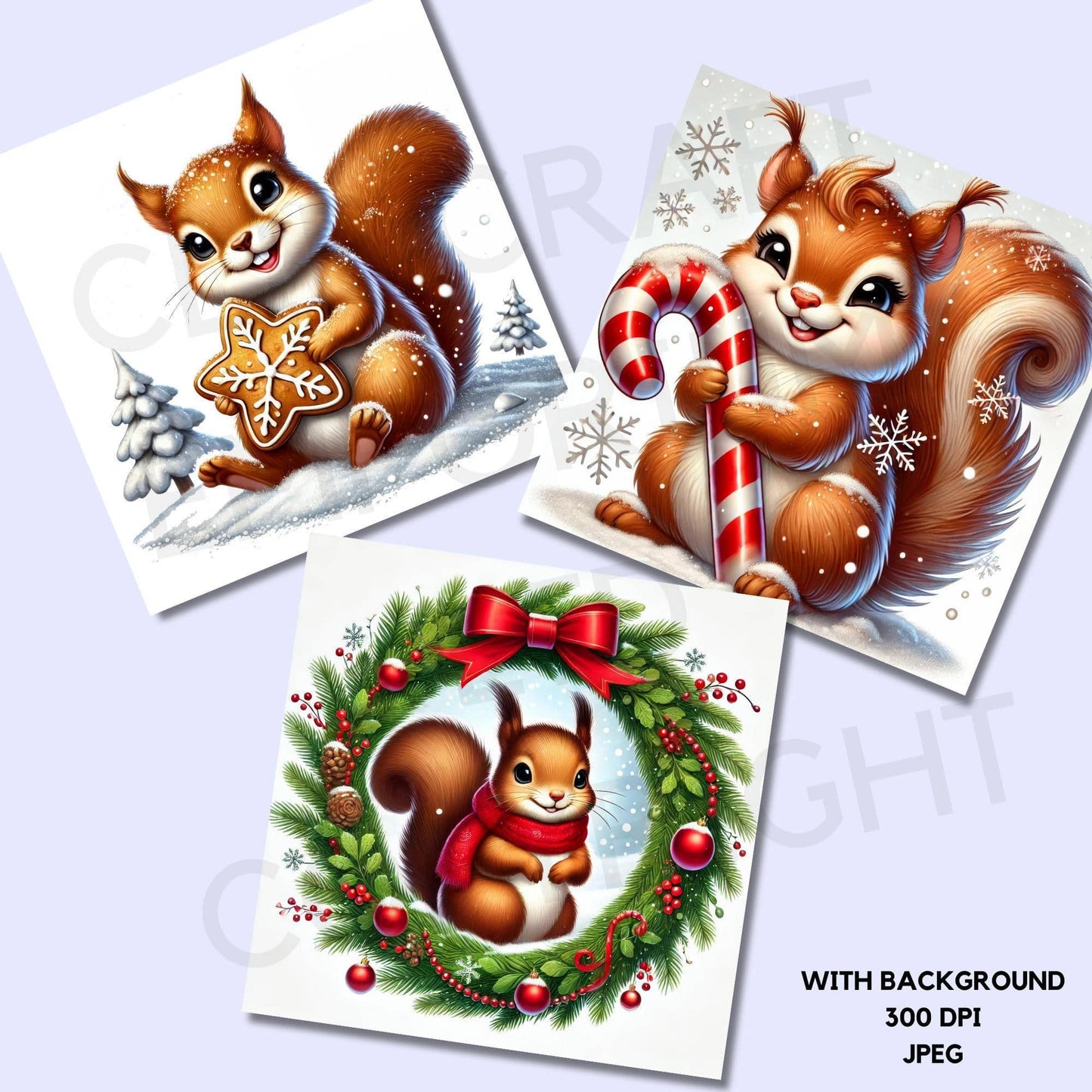 15 Christmas Squirrel Clipart