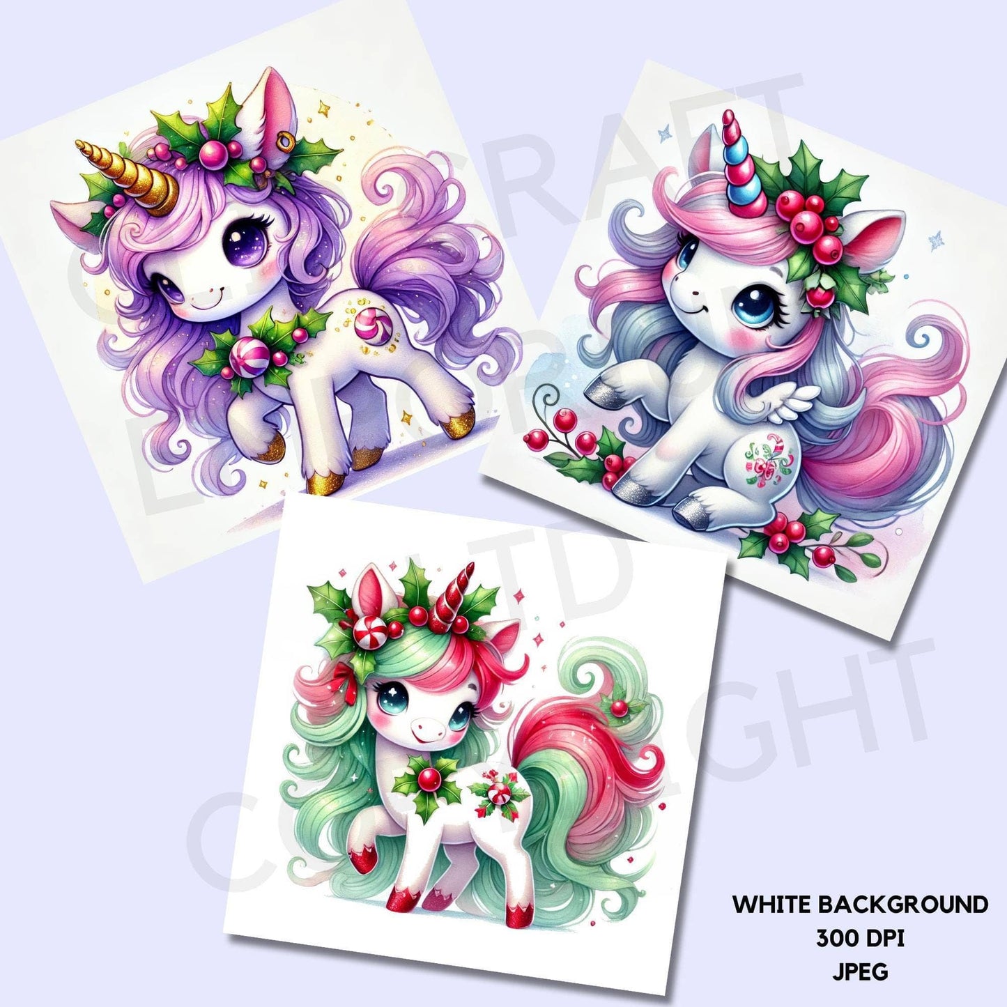 15 Christmas Unicorn Clipart