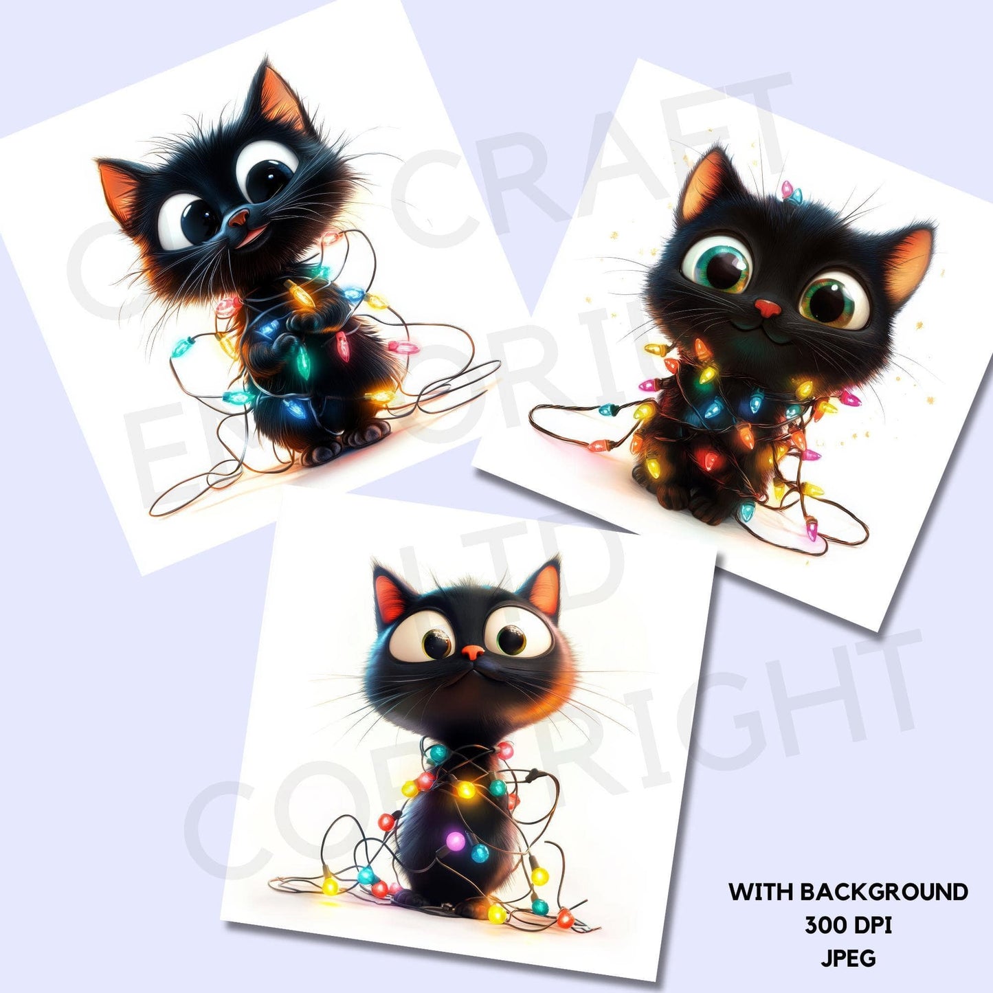 15 Quirky Christmas Cat Clipart