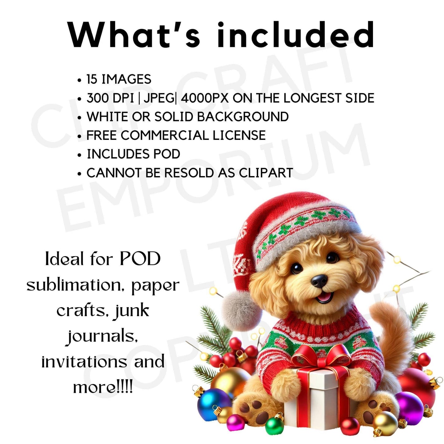 15 Quirky Christmas Dogs Clipart