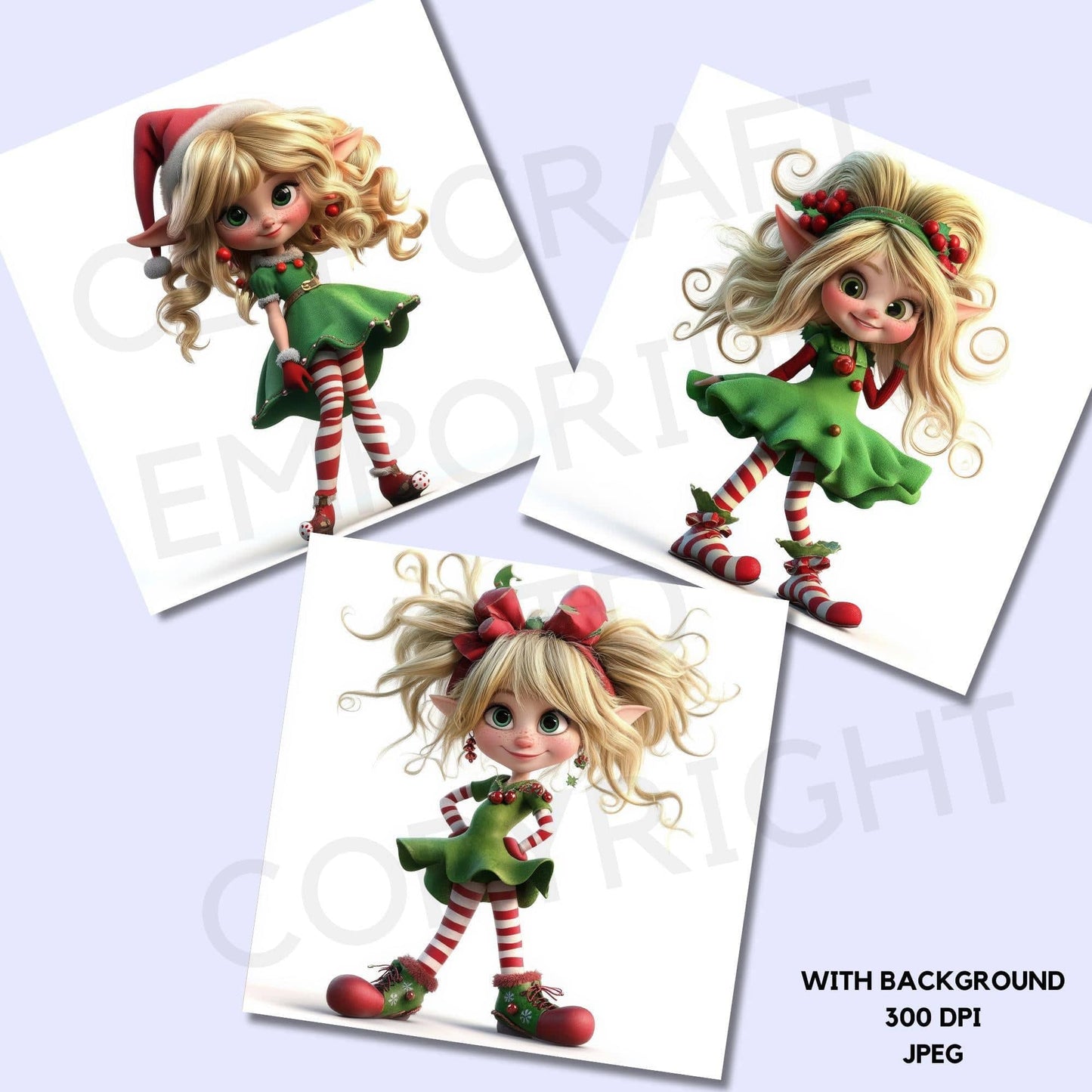 15 Quirky Christmas Elf Girl Clipart