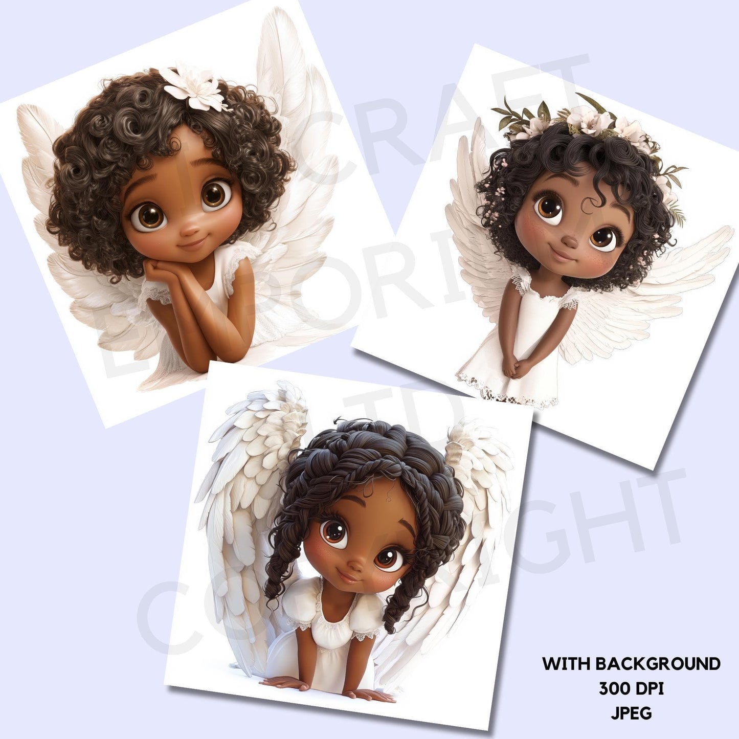 15 Quirky Girl Black Angel Clipart