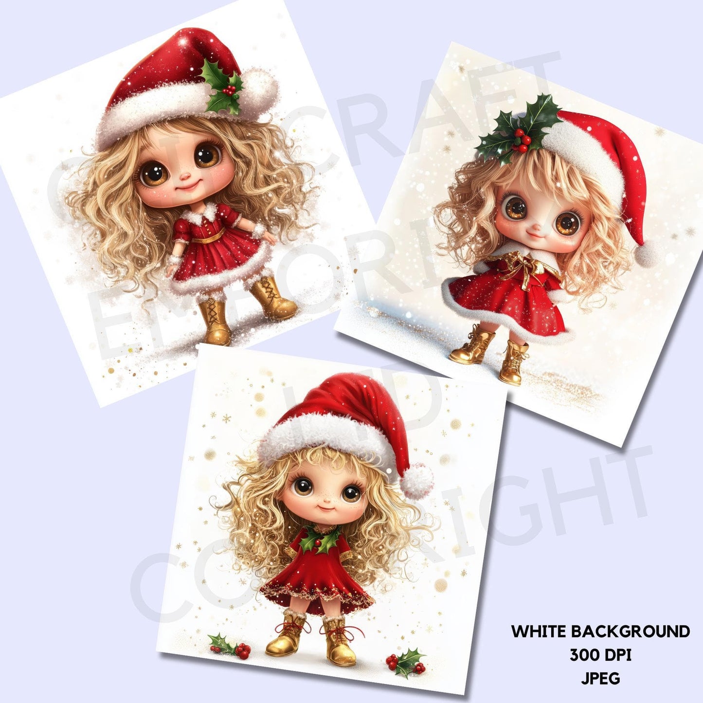 15 Quirky Girl Christmas Clipart