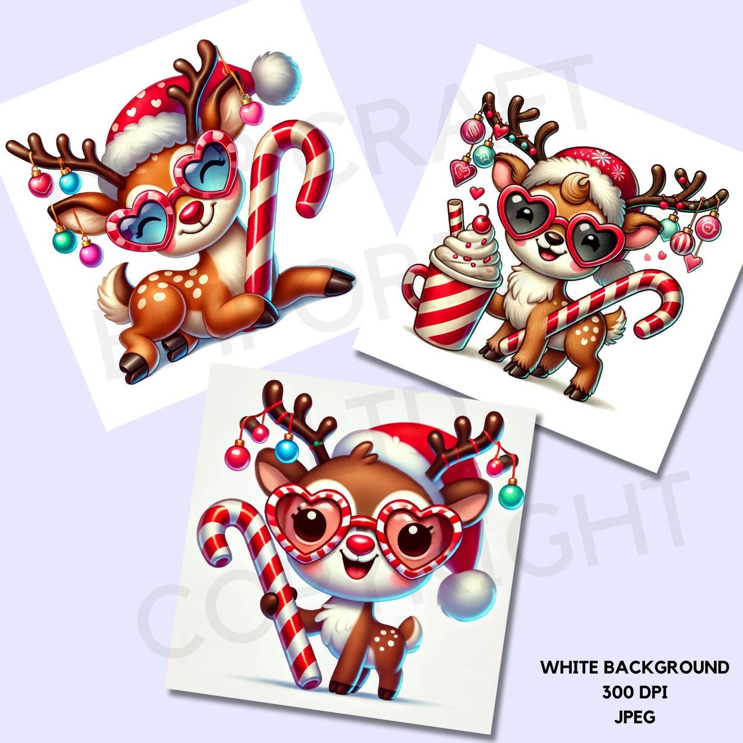 15 Quirky Reindeer Clipart