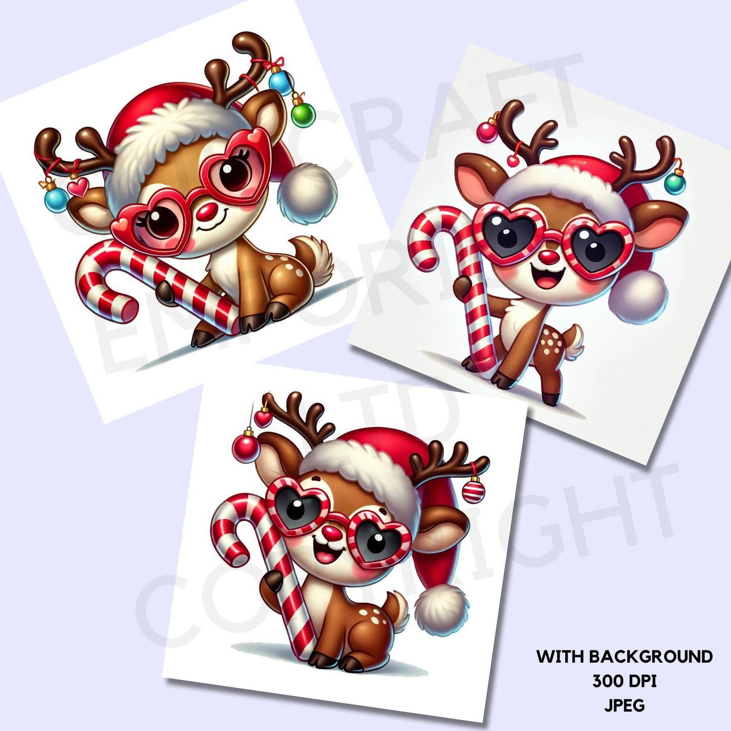 15 Quirky Reindeer Clipart