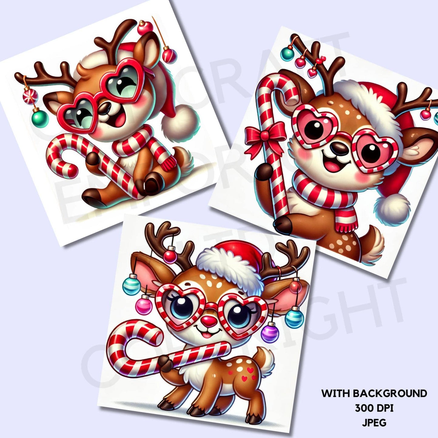 15 Quirky Reindeer Clipart