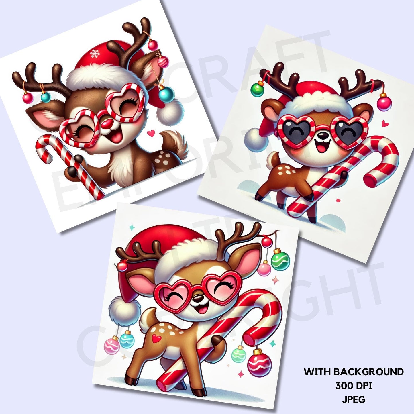 15 Quirky Reindeer Clipart