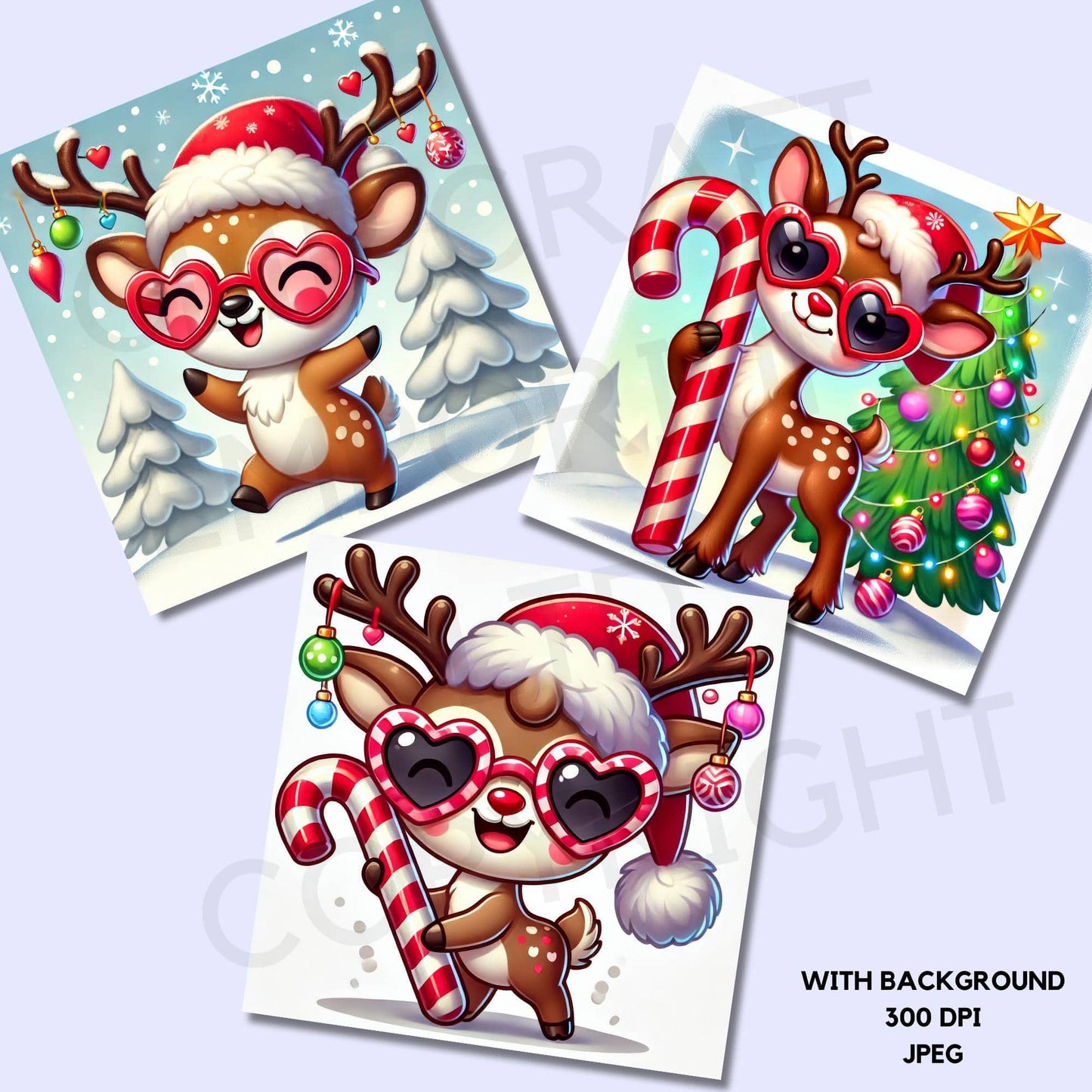 15 Quirky Reindeer Clipart