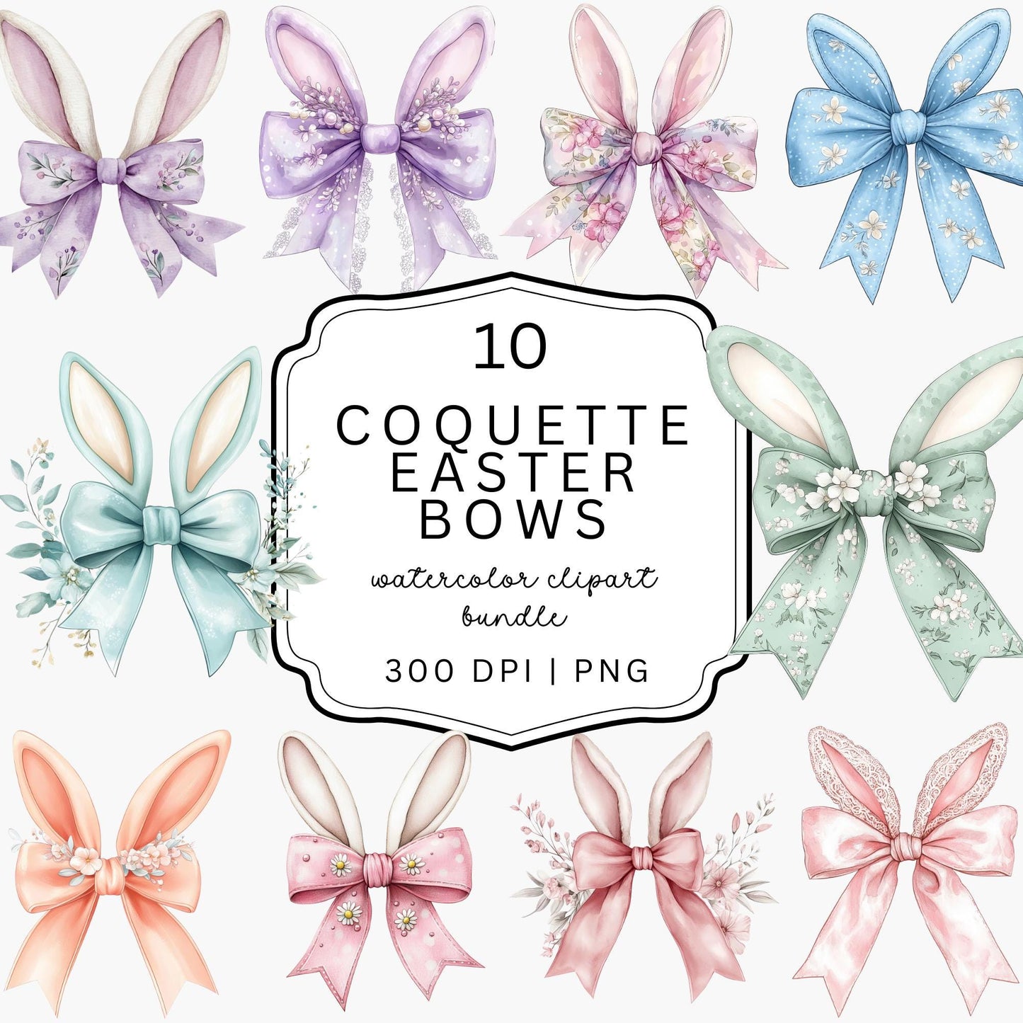 Clipart de lazos de coqueta de Pascua