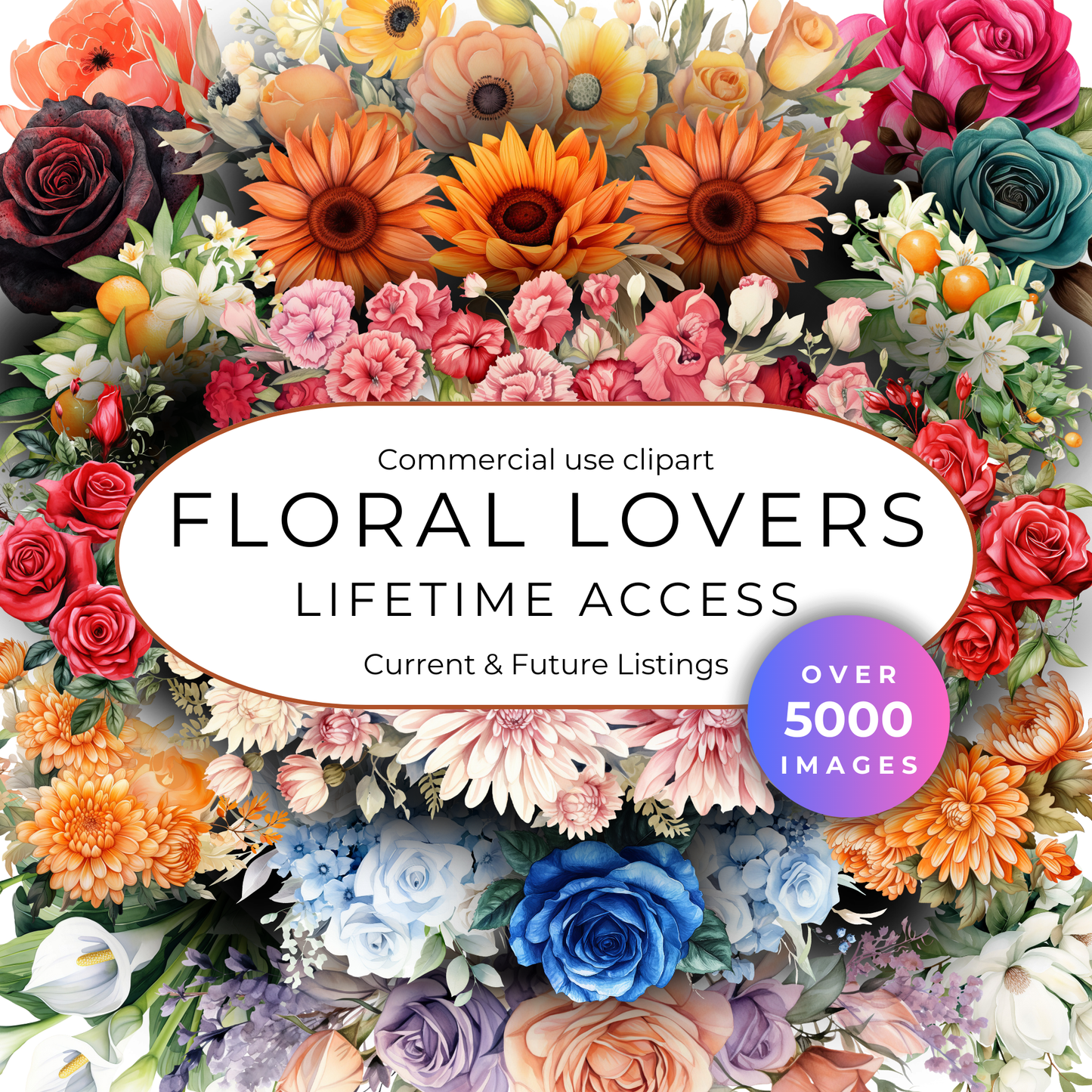 Floral Lovers All Access Pass – Commercial Use Floral Clipart (5,000+ Images)