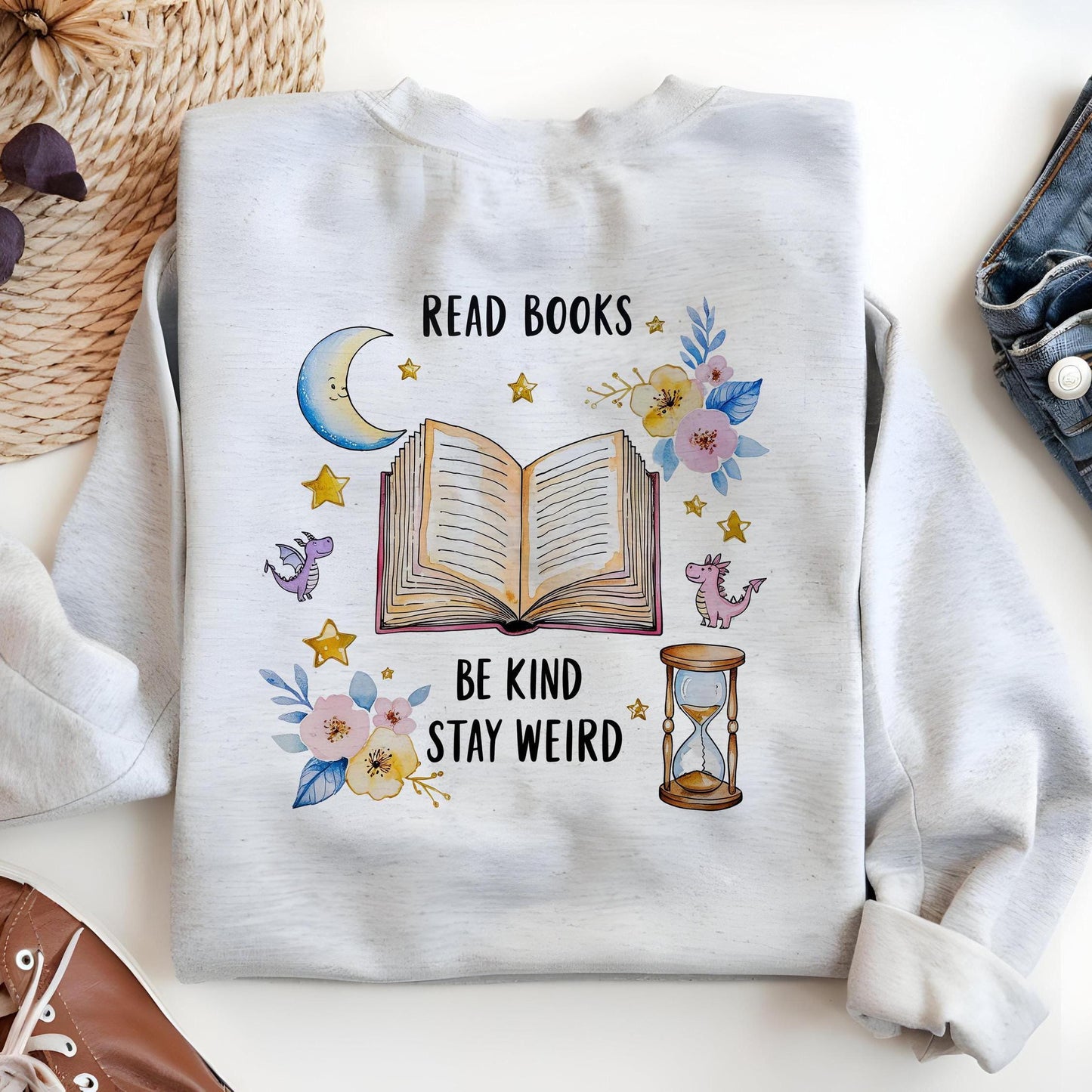 Read Books Be Kind Stay Weird PNG Shirt Design