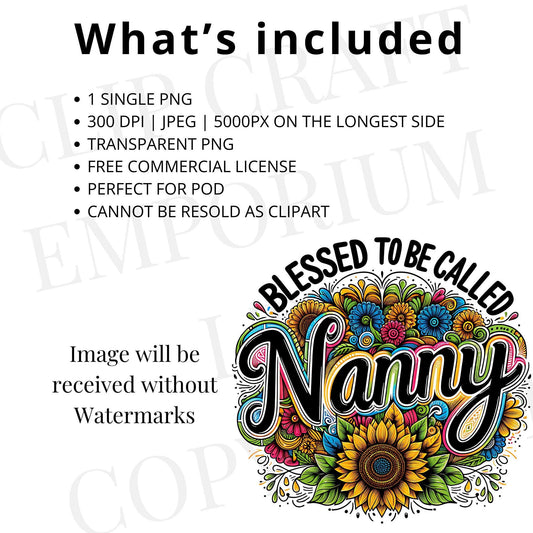Blessed to be Called Nanny PNG