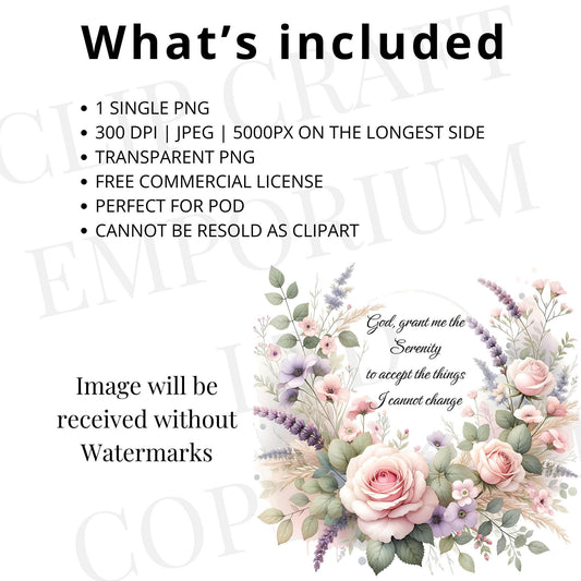 Serenity Prayer Sublimation PNG