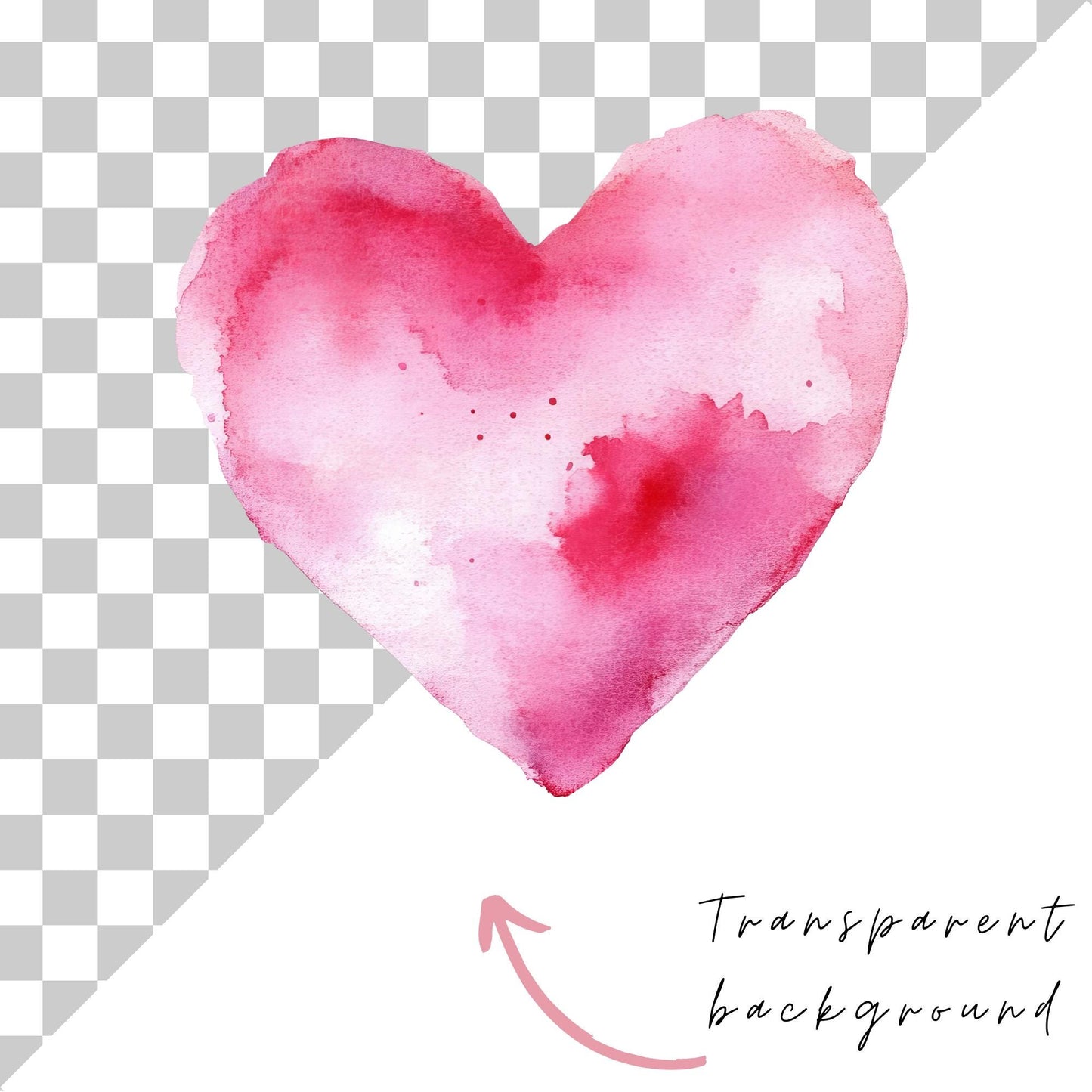 Watercolor Rustic Hearts Clipart