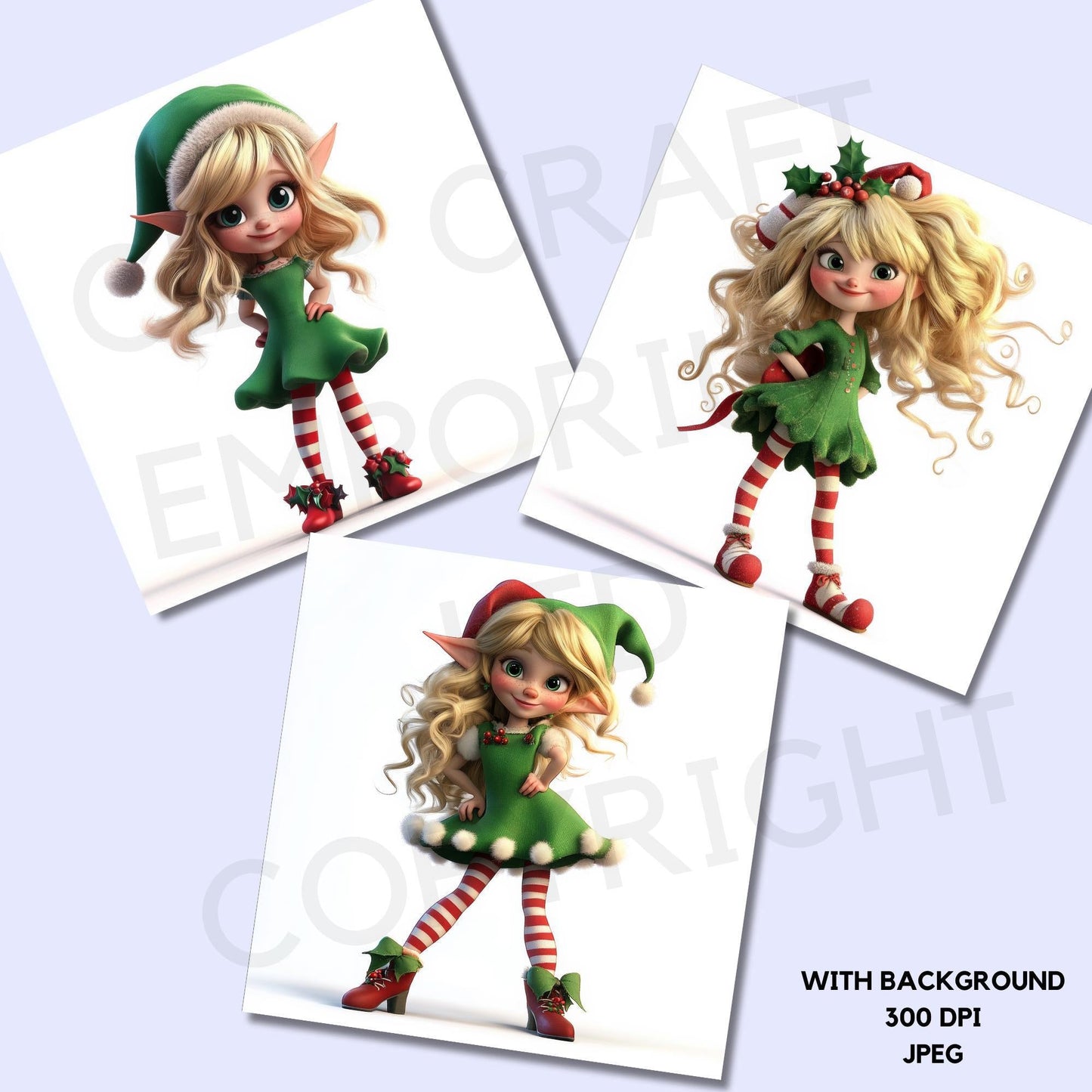 15 Quirky Christmas Elf Girl Clipart