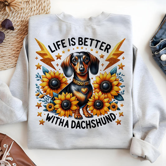 La vida es mejor con un perro salchicha PNG