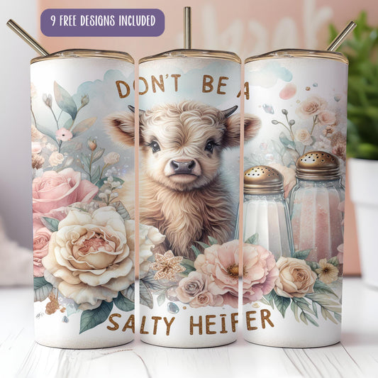 three coffee mugs with a picture of a dog on them