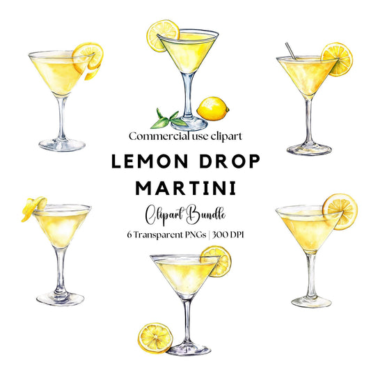 Lemon Drop Martini Clipart