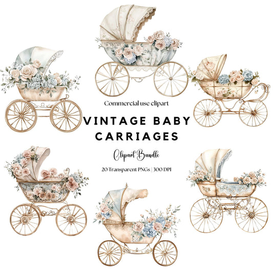 Little Princess Baby Carriage Clipart