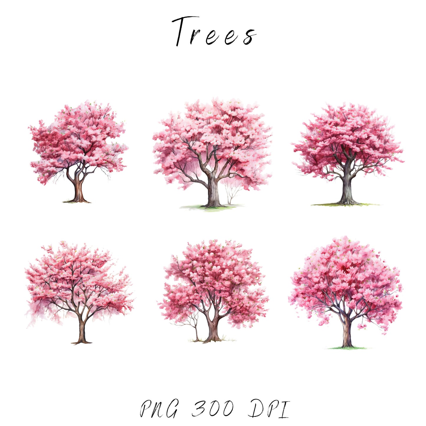 Watercolor Cherry Blossom tree clipart