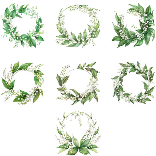 Clipart floral de lirio de los valles en acuarela