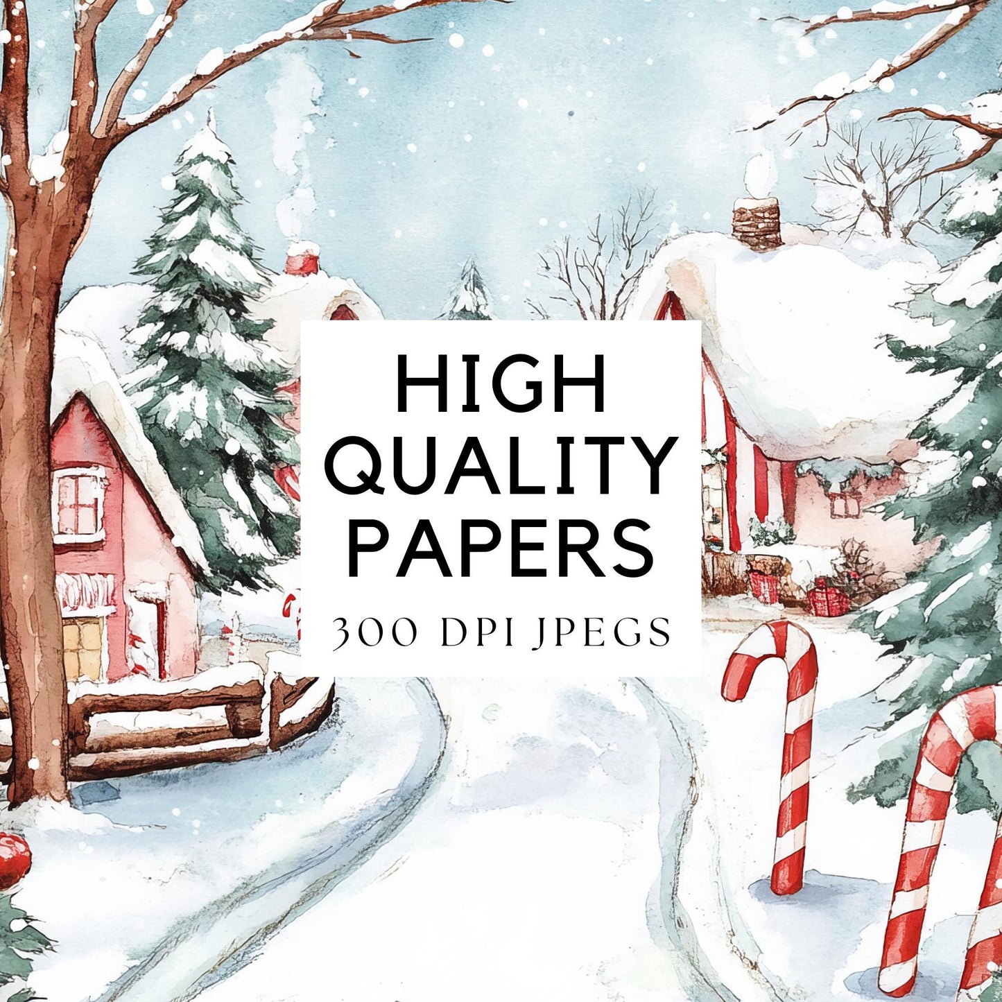 Candy Cane Lane Digital Papers