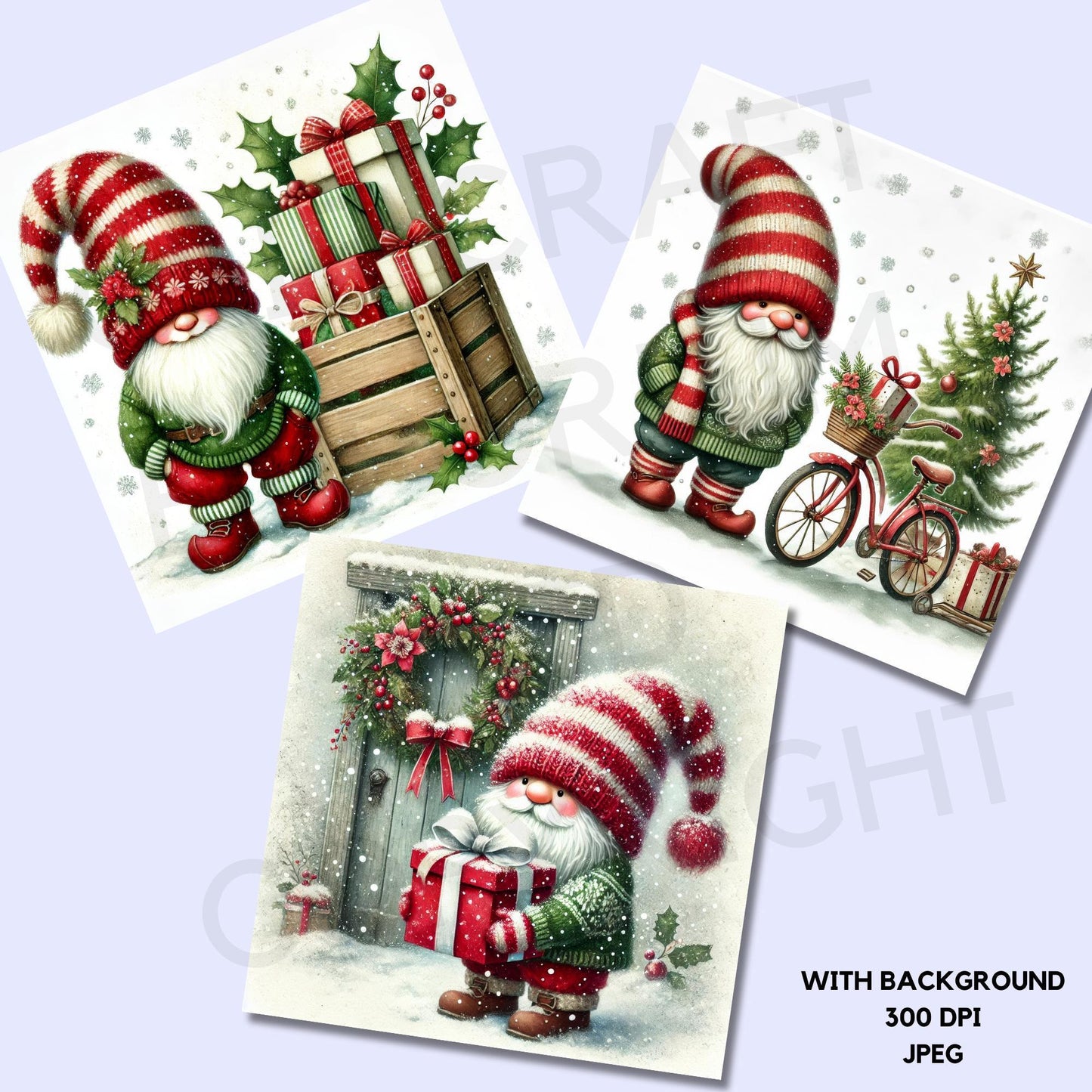 15 Christmas Mailbox Gnome Clipart