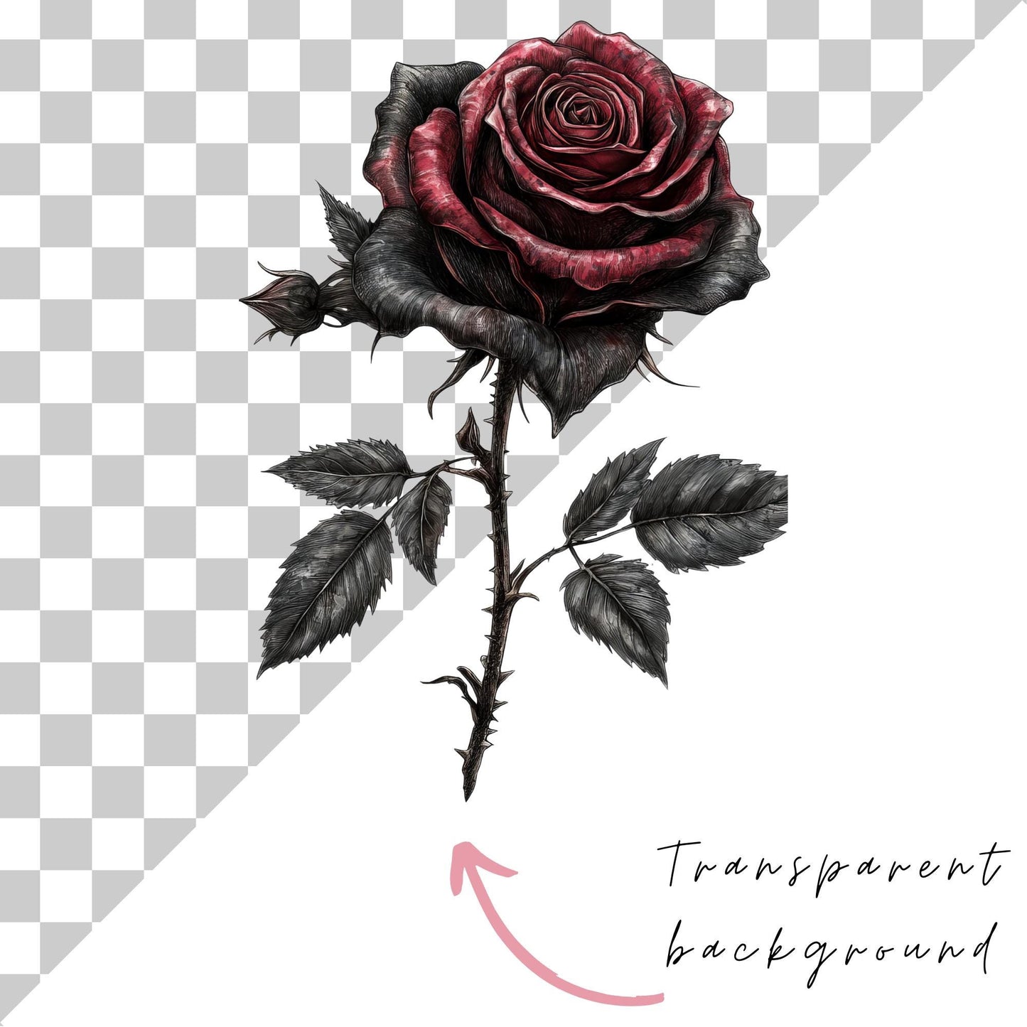 Clipart de rosas góticas