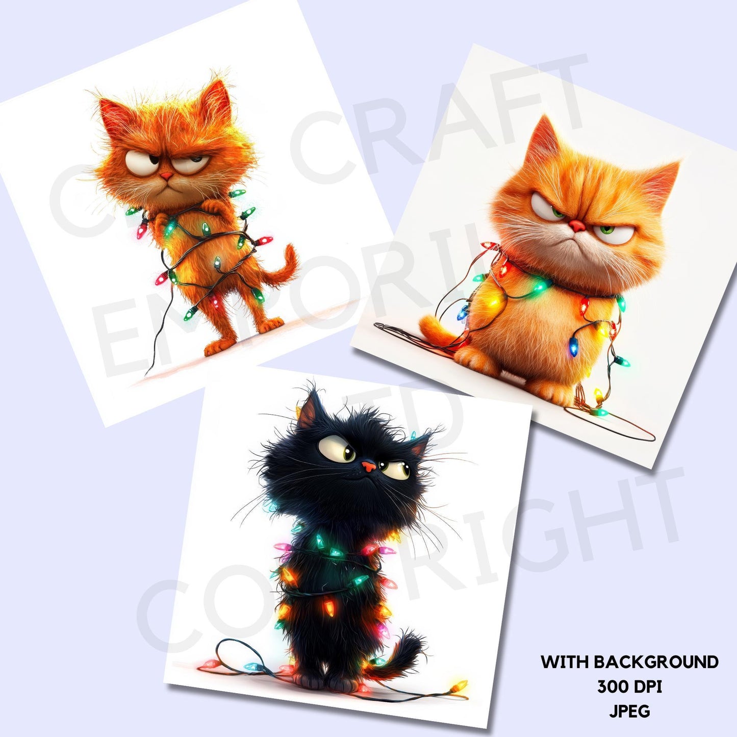15 Quirky Christmas Cat Clipart