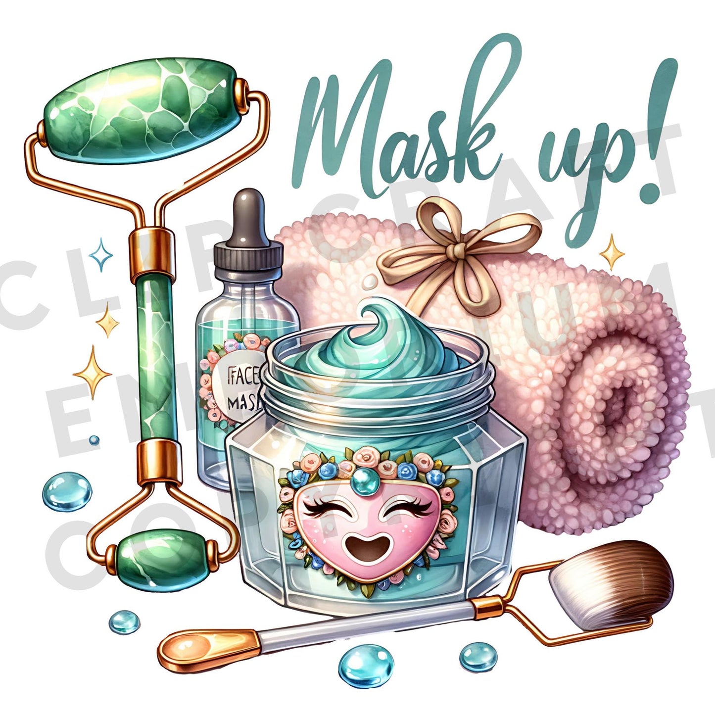 Watercolor Cozy Self Care Clipart