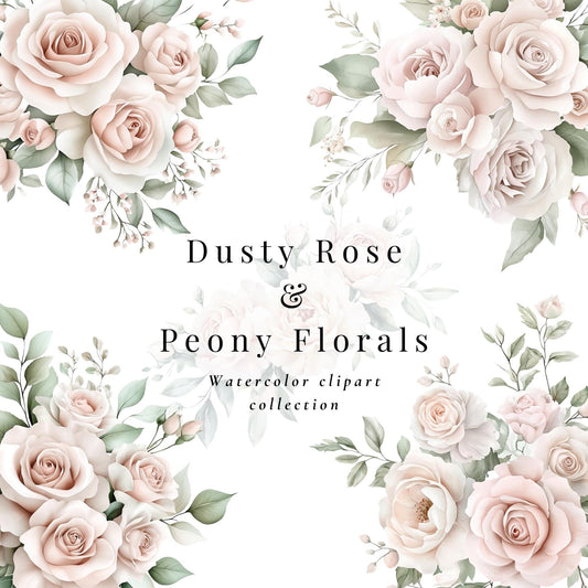 Dusty Pink Floral Clipart