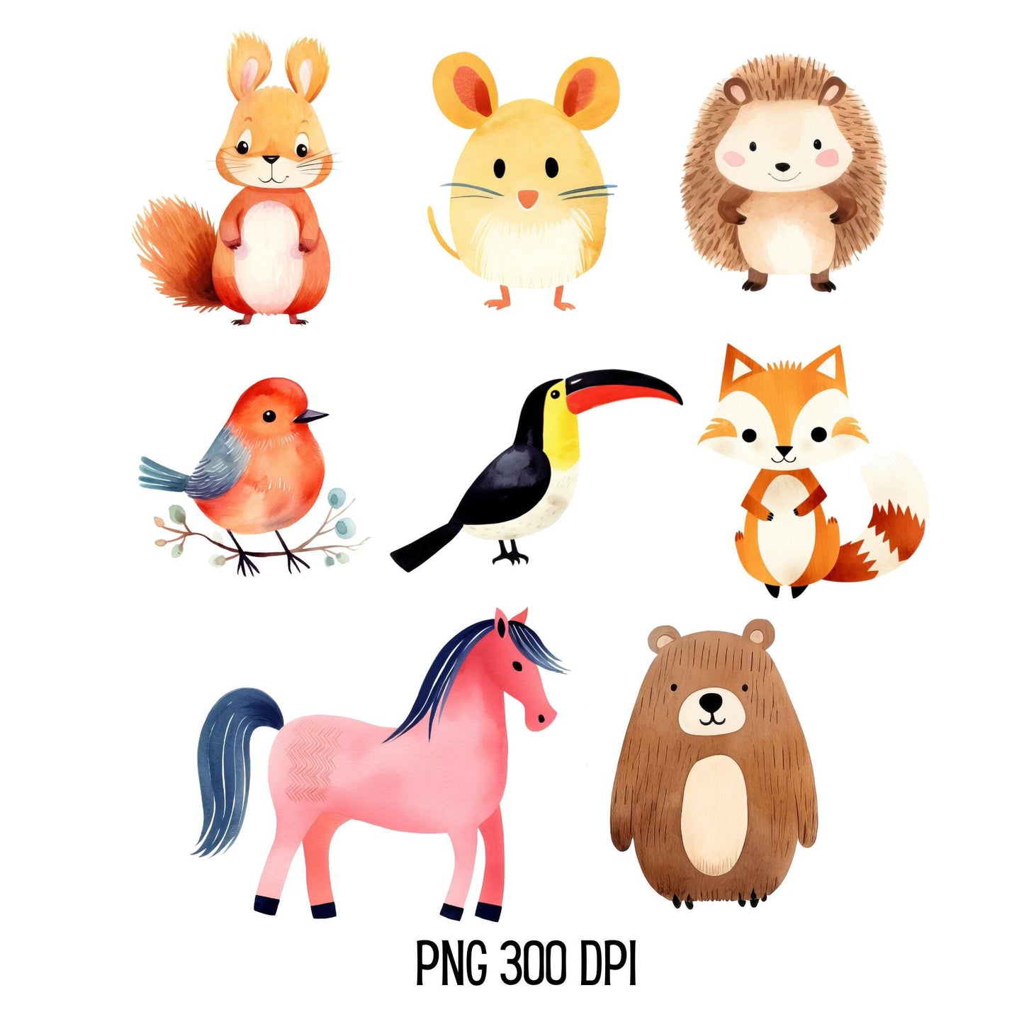 Watercolor Nursery Doodle Clipart