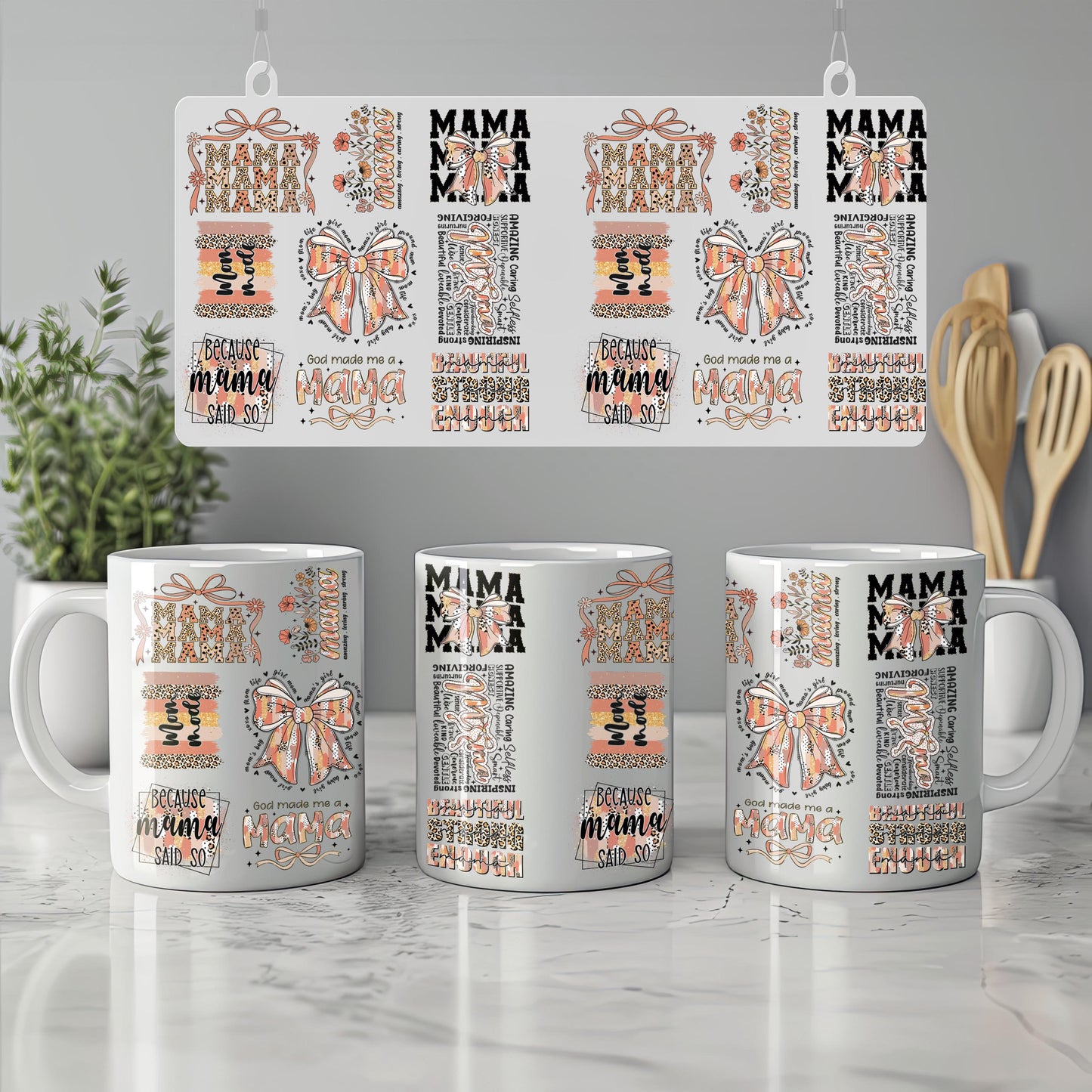 a group of coffee mugs sitting on top of a counter