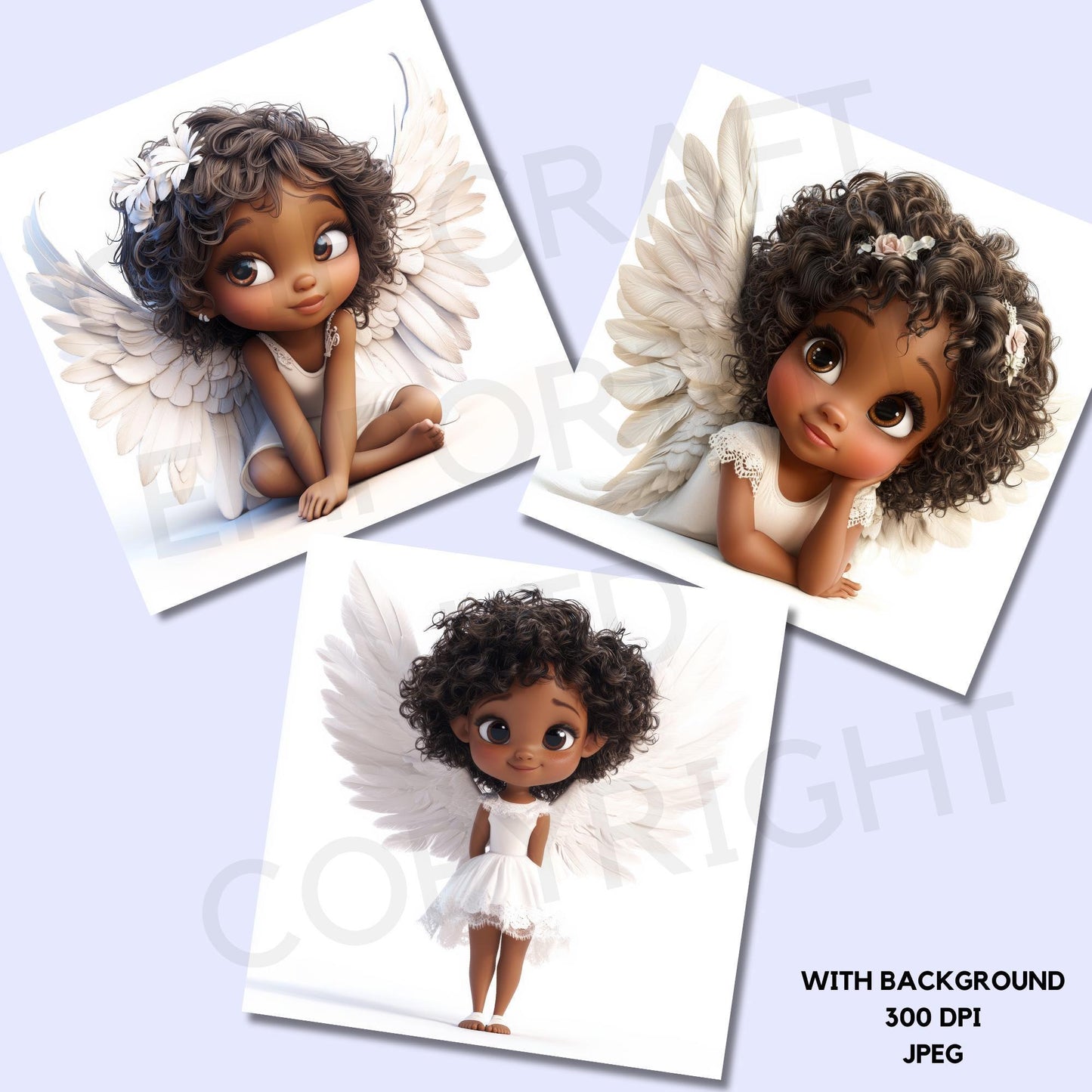 15 Quirky Girl Black Angel Clipart
