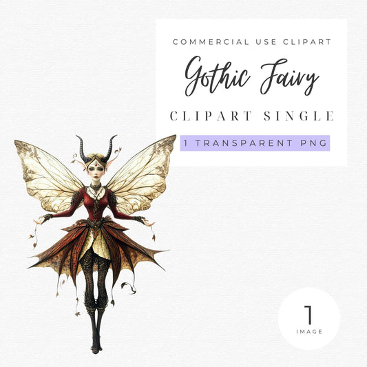 Gothic Fairy Clipart Single