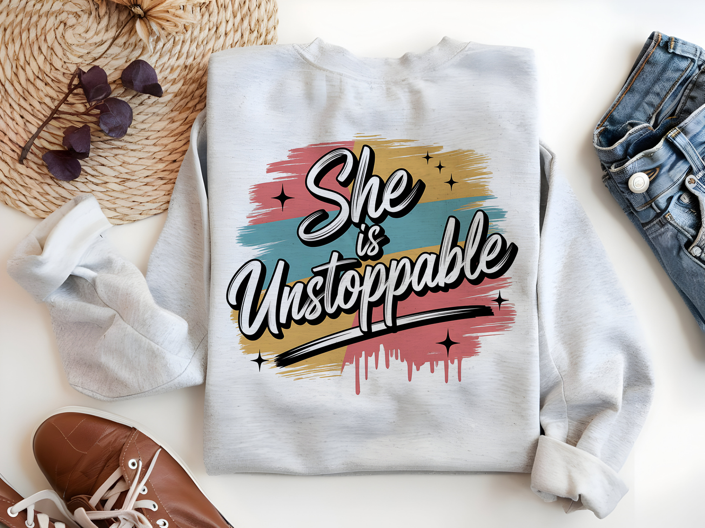 Unstoppable PNG – Empowerment Sublimation Design for Strong Women