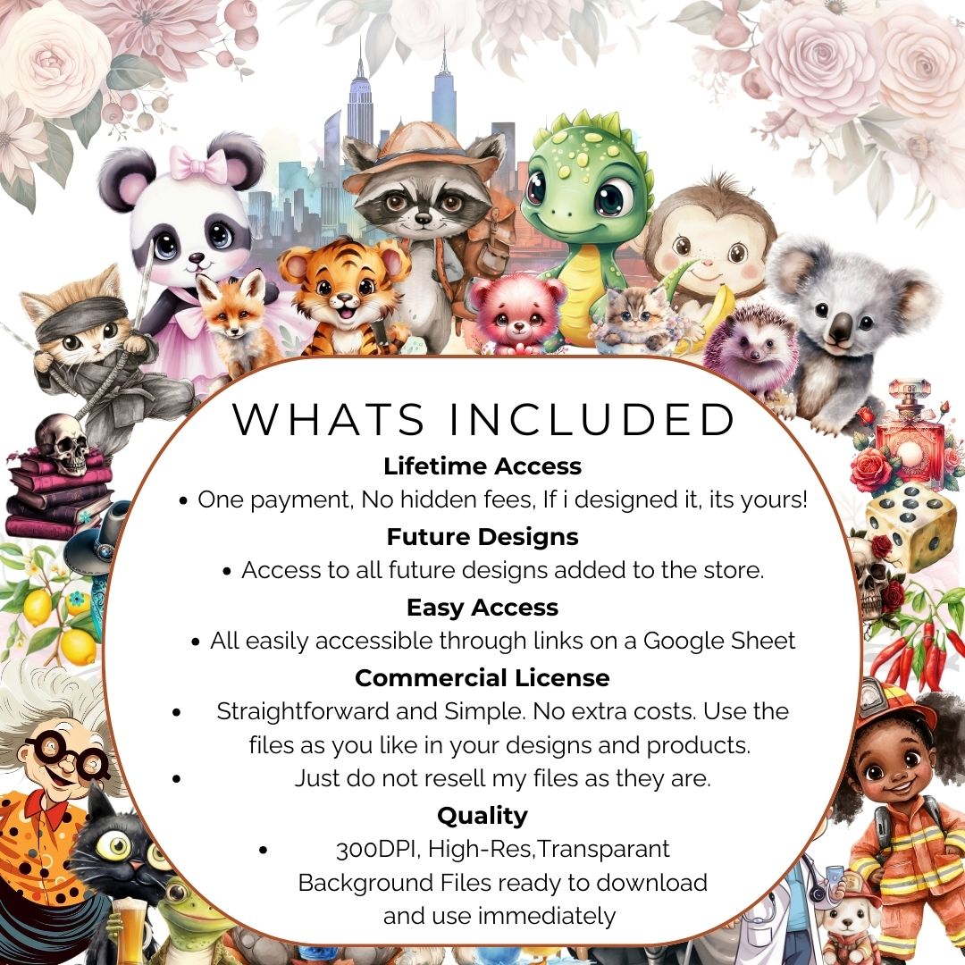 Whole Store Lifetime Clipart & Tumbler Wrap Pass – 15,000+ PNGs | Commercial Use