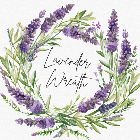 Lavender Wreath Clipart Single