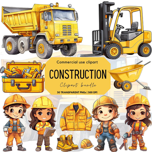 Watercolor Construction worker Clipart