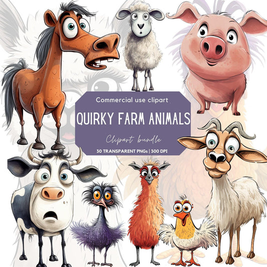 Quirky Farm Animal Clipart