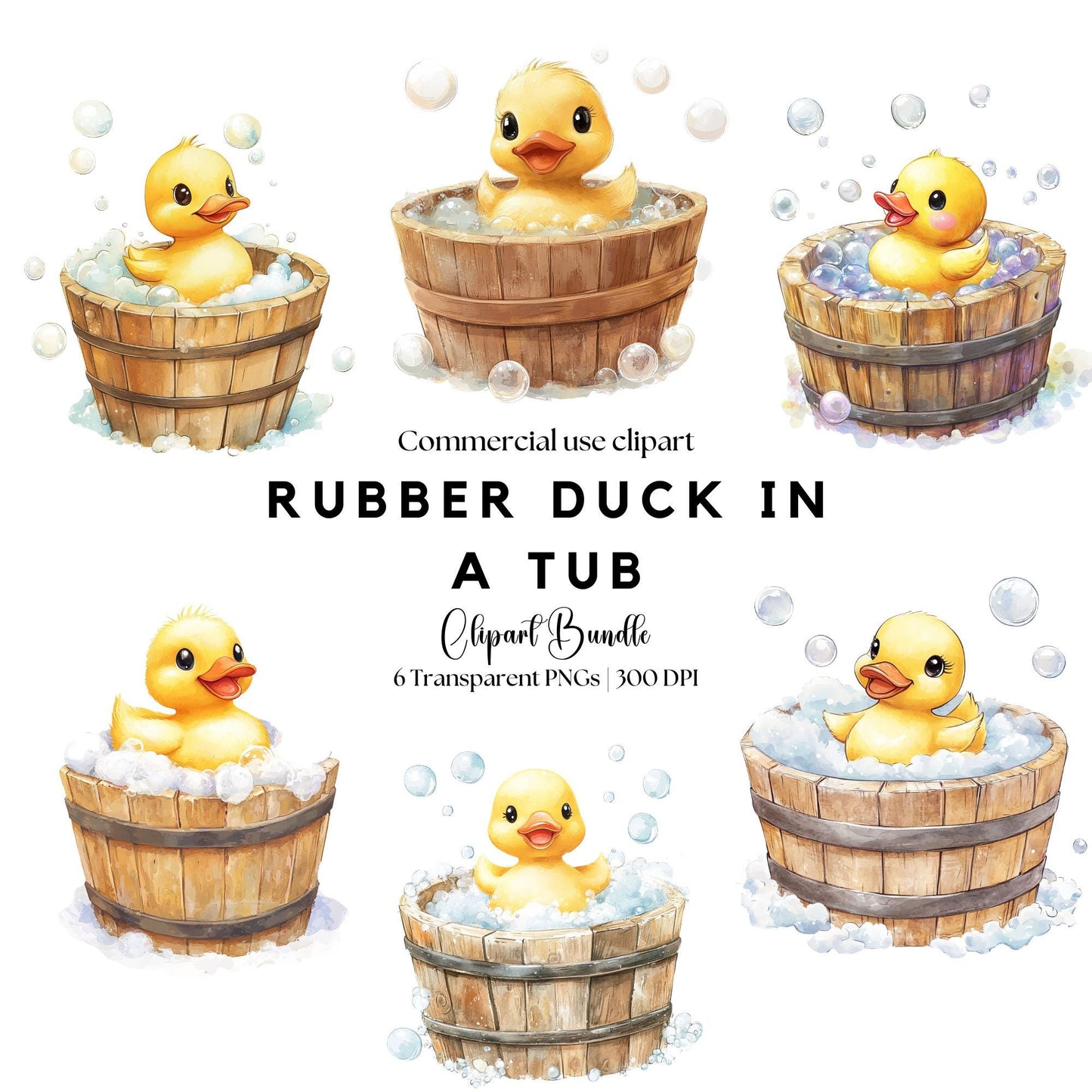 Rubber duck in a tub clipart