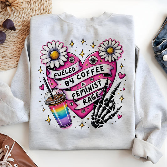 Fueled by Coffee and Feminist Rage PNG