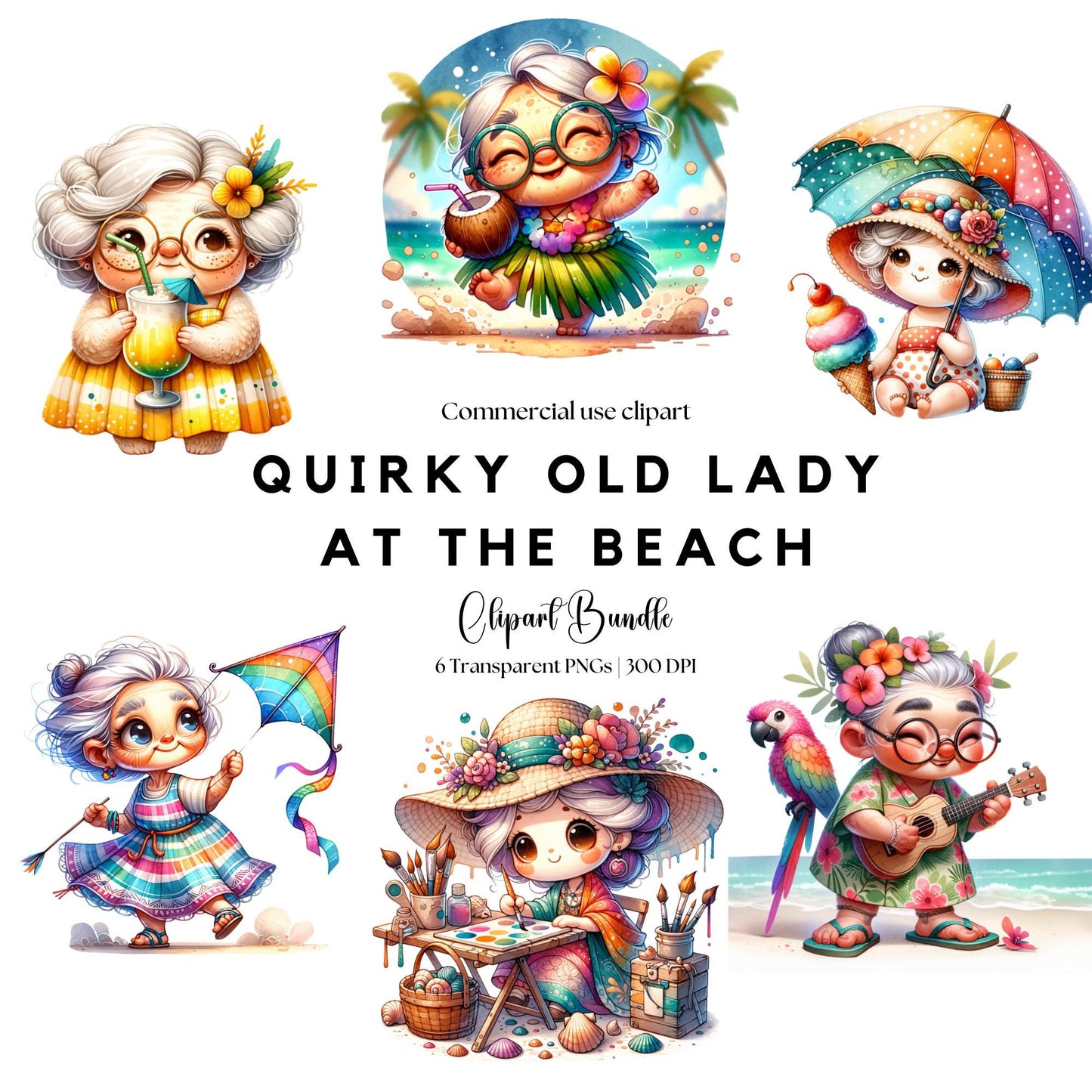 Quirky Old Lady Clipart