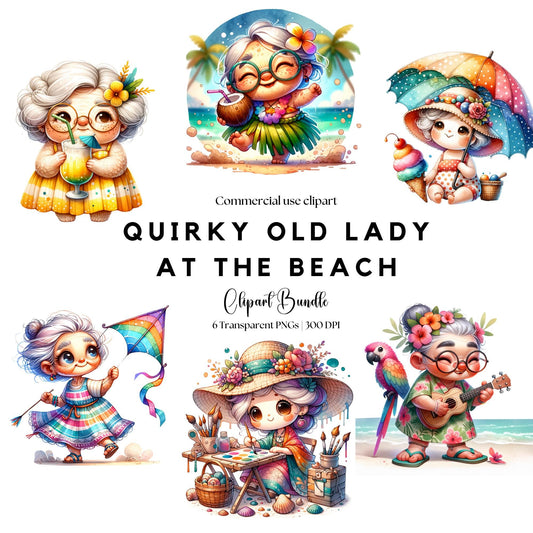 Quirky Old Lady Clipart